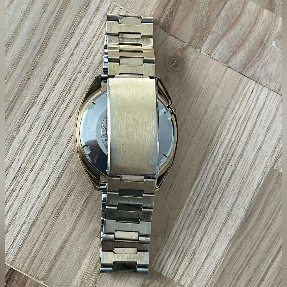 Seiko DX Automatic Rare Vintage Men’s Watch Gold Bracelet Case Silver Dial